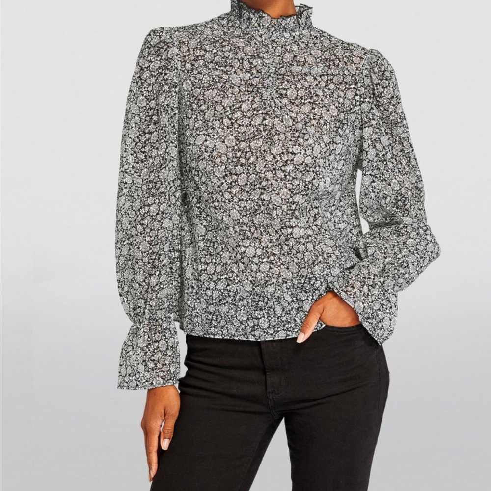 Maje floral blouse bottoms down the back